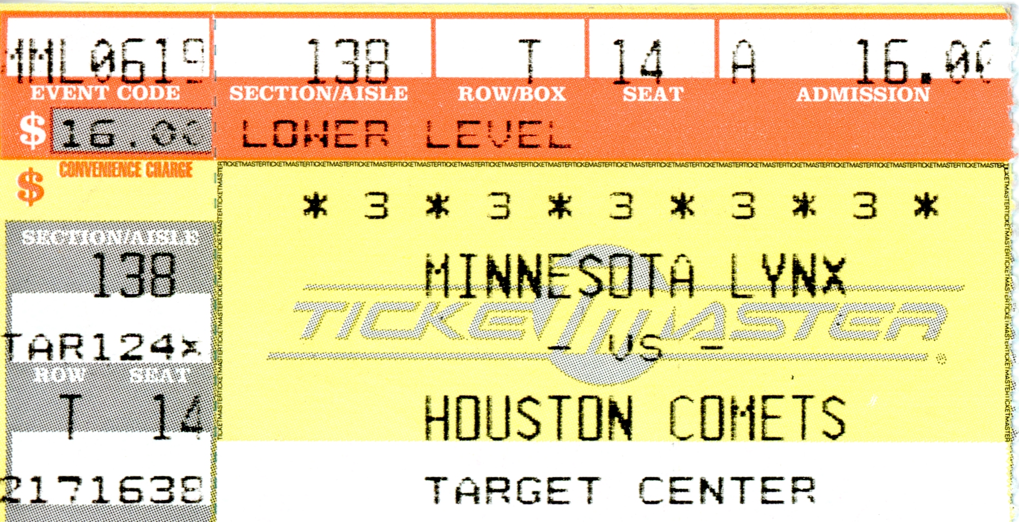 Lynx Ticket 1999